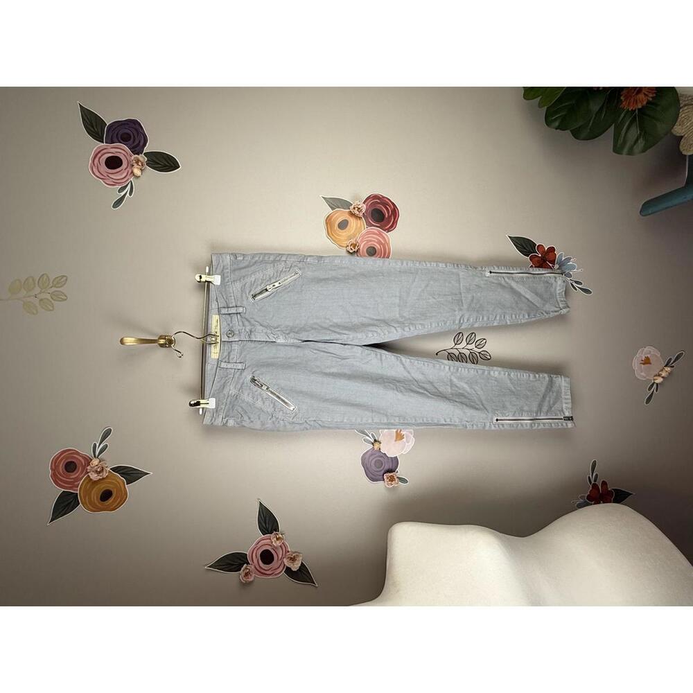 Daughters of the Liberation from Anthropologie Gray Blue Moto Jeans - Size - 28